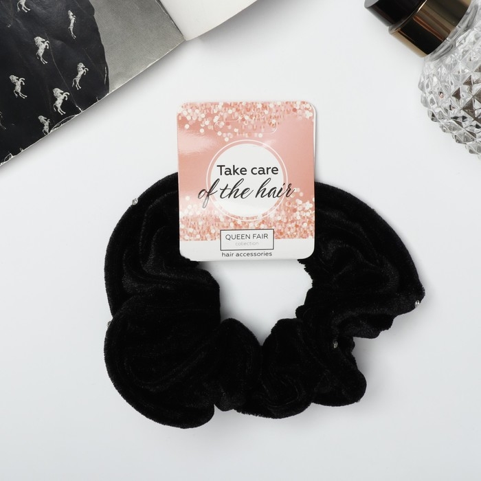 Резинка для волос Резинка для волос "Орбита" бархат, черный