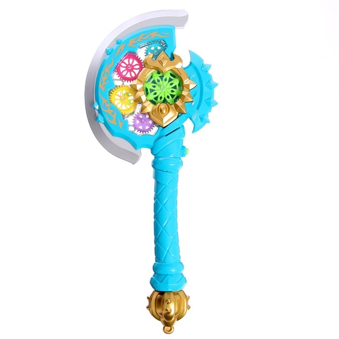 Секира с шестерёнками, световые и звуковые эффекты, вибрация лезвия, работает от батареек, 3+ Секира с шестерёнками, световые и звуковые эффекты, вибрация лезвия, работает от батареек, 3+