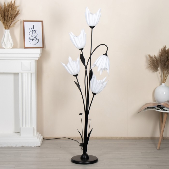 Торшер  Торшер "Аделла" 5хЕ27 15Вт белый h.145 см