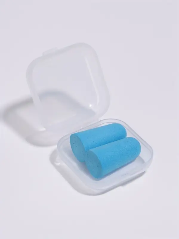 Беруши, 2.5&times;1 см, набор - 10 пар, в футляре, голубые