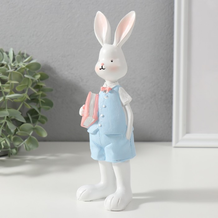 Сувенир полистоун Сувенир полистоун "Зайка в бежевом платье/Заяц в шортах и жилетке" МИКС 19,5х4,5х6,5 см