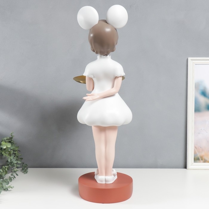 Сувенир полистоун подставка  Сувенир полистоун подставка "Малышка с ушками, в белом платьице" d=26 см 81х40х40 см