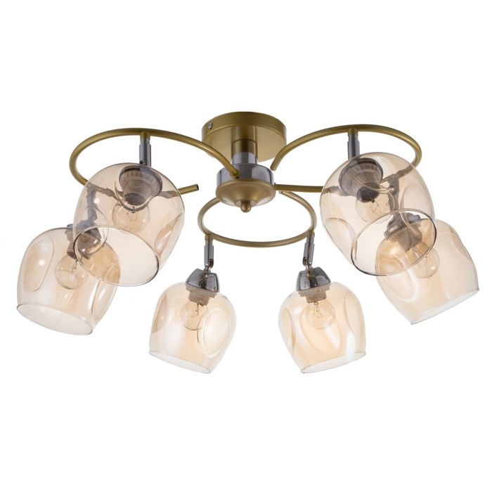 Люстра "Нова" 6x60Вт E27 шампань 68х68х26 см BayerLux