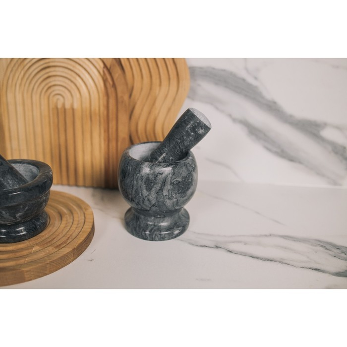 Ступка с толкушкой «Мрамор», из натурального камня Ступка с толкушкой «Мрамор», из натурального камня