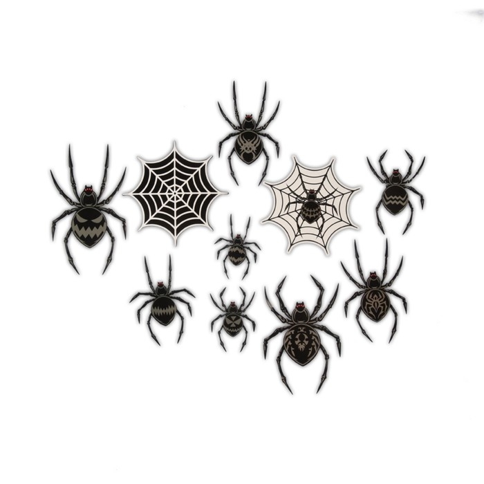 Декор на стену «Для самой жуткой вечеринки», пауки, набор 10 шт. Декор на стену «Для самой жуткой вечеринки», пауки, набор 10 шт.