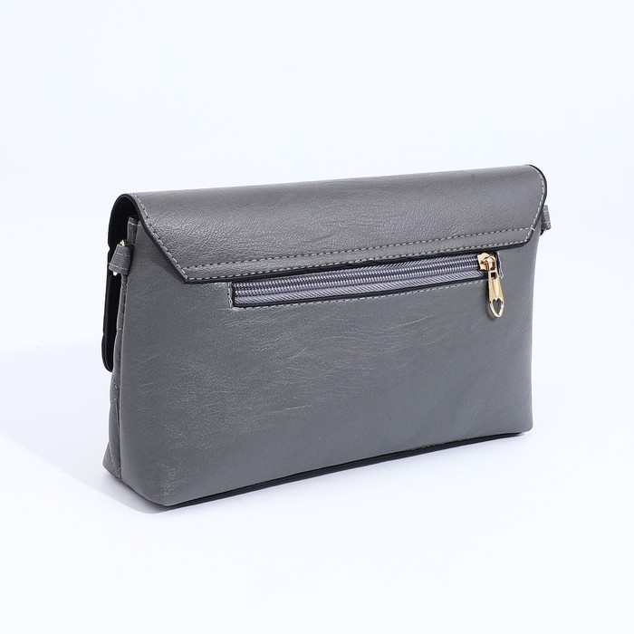 Сумка-клатч на магните, длинный ремень, цвет серый Сумка-клатч на магните, длинный ремень, цвет серый