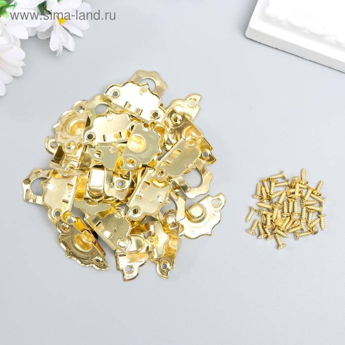 Замок металл для шкатулки золото + гвозд. набор 10 шт 2,9х3 см Замок металл для шкатулки золото + гвозд. набор 10 шт 2,9х3 см