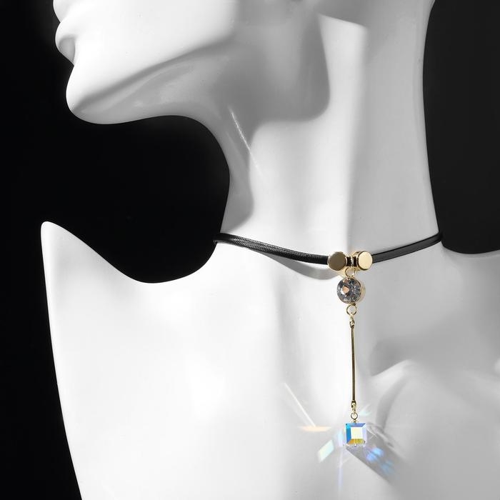 Чокер «Кожа» с подвесками, цвет чёрно-золотой, L=30 см Чокер «Кожа» с подвесками, цвет чёрно-золотой, L=30 см