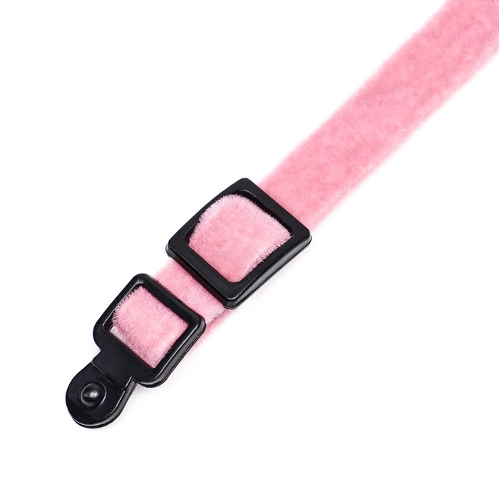 Ошейник кошачий мягкий с бубенчиком, 30 х 1 см, текстиль, розовый Ошейник кошачий мягкий с бубенчиком, 30 х 1 см, текстиль, розовый