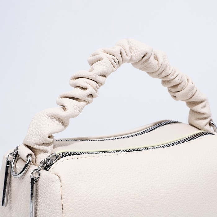 Сумка-багет на молнии, цвет молочный Сумка-багет на молнии, цвет молочный