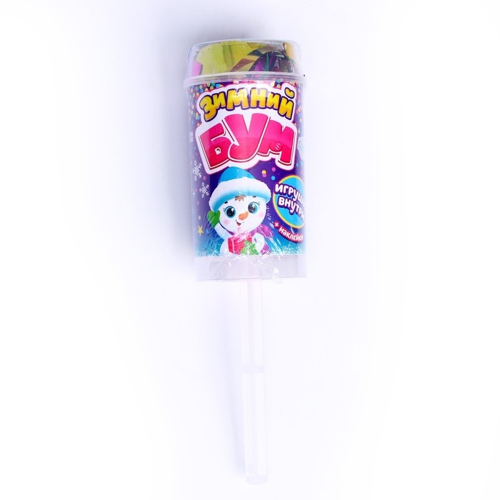 Новый год! Хлопушка на палочке &laquo;Зимний бум&raquo;, снеговик 1, с наклейками
