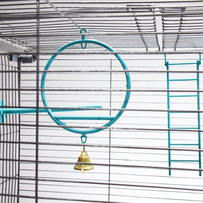 Клетка для птиц Клетка для птиц "Пижон" №104-Б, разборная, 2 секции, 58 х 40 х 88см, бирюзовая