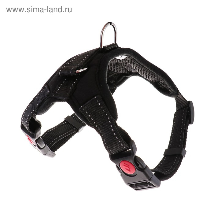 Шлейка К7 мягкая светоотражающая, размер L, ОГ 64-86 см, вес 18-27,5 кг, чёрная Шлейка К7 мягкая светоотражающая, размер L, ОГ 64-86 см, вес 18-27,5 кг, чёрная