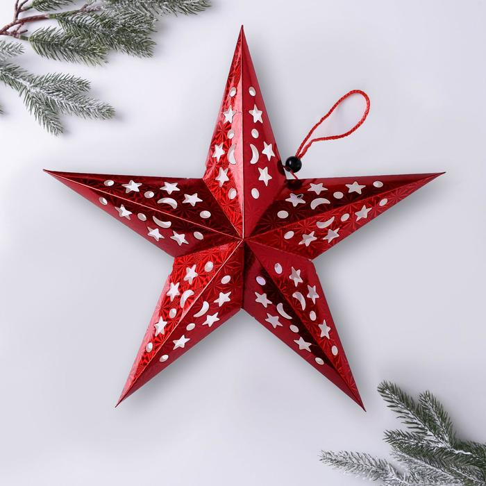 Звезда интерьерная с гирляндой &laquo;Бой курантов&raquo;, 45 &times; 45 см