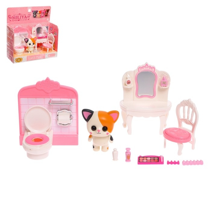Набор игровой «Котик» с мебелью и аксессуарами, МИКС Набор игровой «Котик» с мебелью и аксессуарами, МИКС