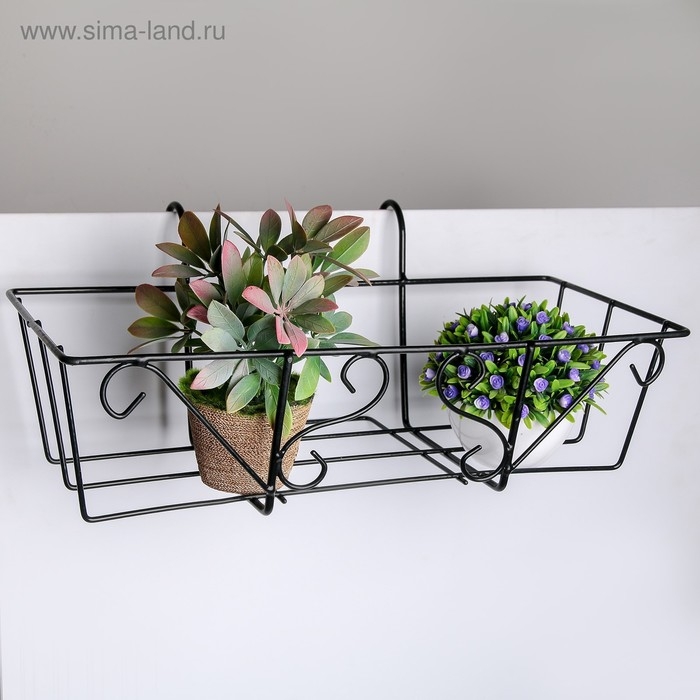 Подставка для цветов балконная Доляна «Ренессанс» 45,5×20×12 см, цвет чёрный Подставка для цветов балконная Доляна «Ренессанс» 45,5×20×12 см, цвет чёрный