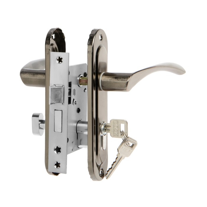 Замок врезной LOCKLAND RD004, с ручкой, 3 ключа, цвет черный никель Замок врезной LOCKLAND RD004, с ручкой, 3 ключа, цвет черный никель