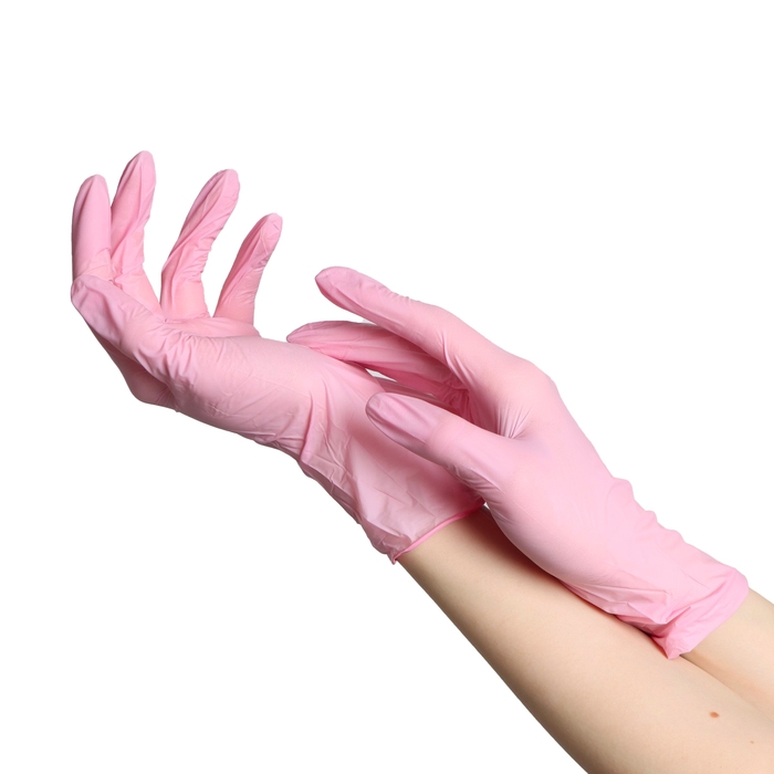 Перчатки ZKS нитриловые  Spectrum Sacura  розовые 3,2 гр S 50 пар/уп Перчатки ZKS нитриловые  Spectrum Sacura  розовые 3,2 гр S 50 пар/уп