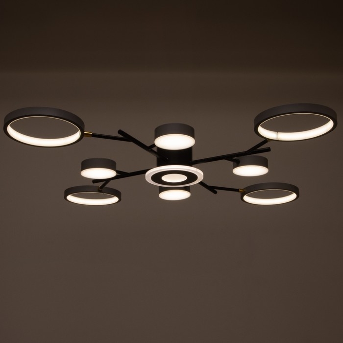 Люстра с ПДУ 2300/9GR LED 190Вт 3000-6000К серый 85х85х9 см BayerLux