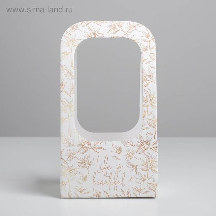 Коробка-переноска для цветов «Веточки», 17 × 12 × 32 см Коробка-переноска для цветов «Веточки», 17 × 12 × 32 см