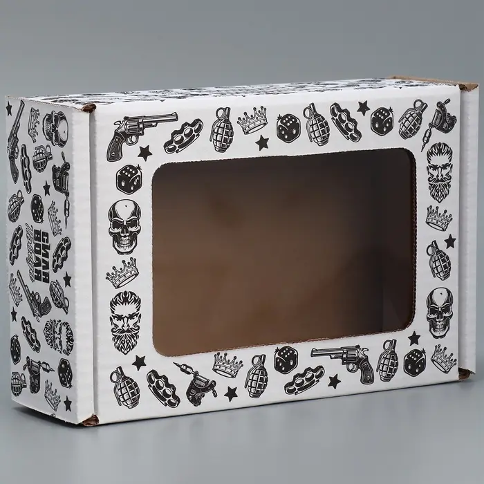 Коробка подарочная сборная с окном, упаковка, «Лучший из лучших», белый, 24 х 8 х 16 см Коробка подарочная сборная с окном, упаковка, «Лучший из лучших», белый, 24 х 8 х 16 см