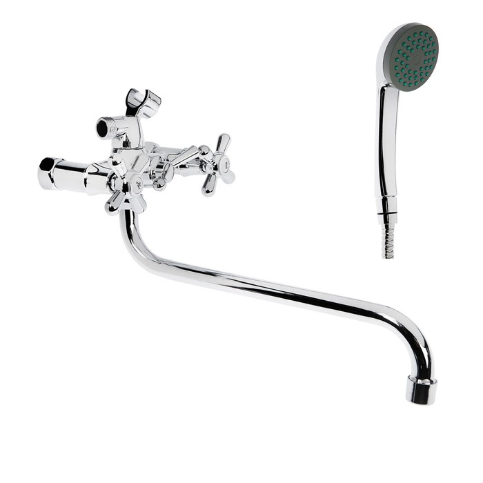 Смеситель для ванны ROEGEN RP120A, двухвентильный, с душевым набором, цинк, хром Смеситель для ванны ROEGEN RP120A, двухвентильный, с душевым набором, цинк, хром