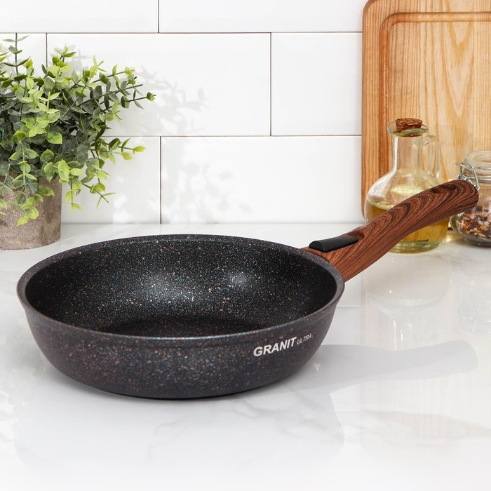 Сковорода Granit ultra blue, d=24 см, съёмная ручка, антипригарное покрытие, цвет чёрный Сковорода Granit ultra blue, d=24 см, съёмная ручка, антипригарное покрытие, цвет чёрный