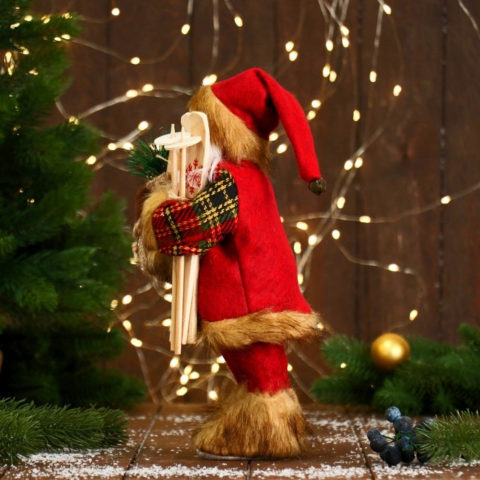 Дед Мороз  Дед Мороз "С мешком и лыжами" 30 см