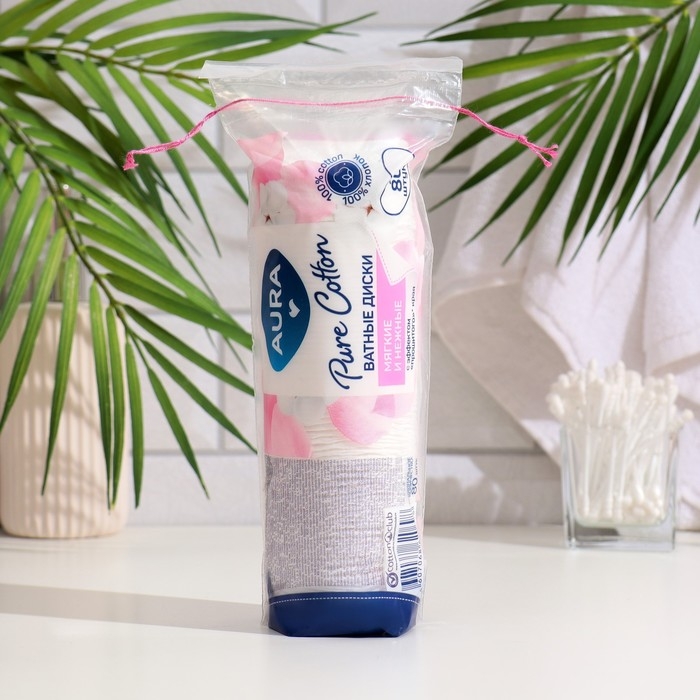 Ватные диски Aura, прошитые, 80 шт. Ватные диски Aura, прошитые, 80 шт.