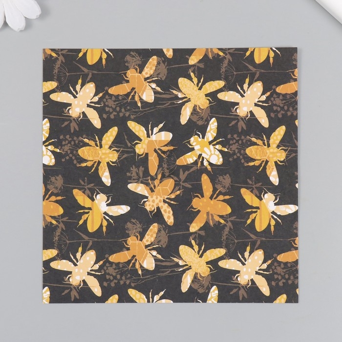 Набор бумаги для скрапбукинга 12 листов 12 дизайнов Набор бумаги для скрапбукинга 12 листов 12 дизайнов "Медовые цветы" 160 гр 15,2х15,2 см