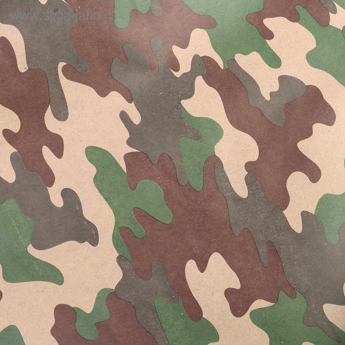 Бумага упаковочная крафт Бумага упаковочная крафт "Камуфляж Лес", 70 г/м² ,0,7 х 10 м