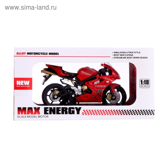 Мотоцикл металлический «Супер байк», масштаб 1:16, МИКС