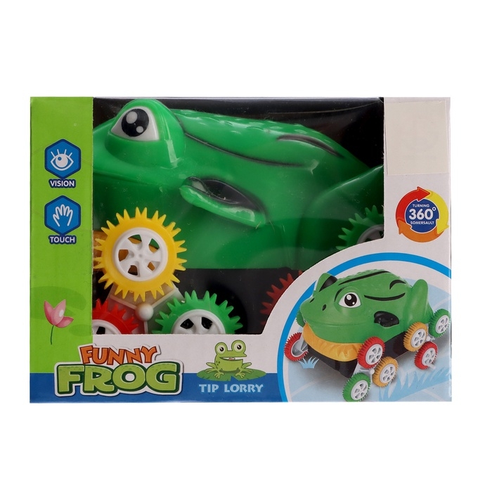 Машинка-перевёртыш «Лягушка», работает от батареек, цвет зеленый