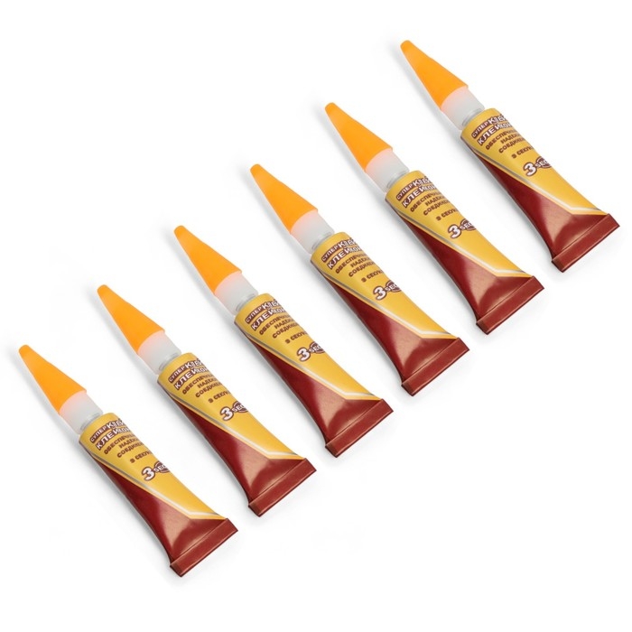 Супер-клей Секундный, мини карта, 3 г, набор 6 штук Супер-клей Секундный, мини карта, 3 г, набор 6 штук