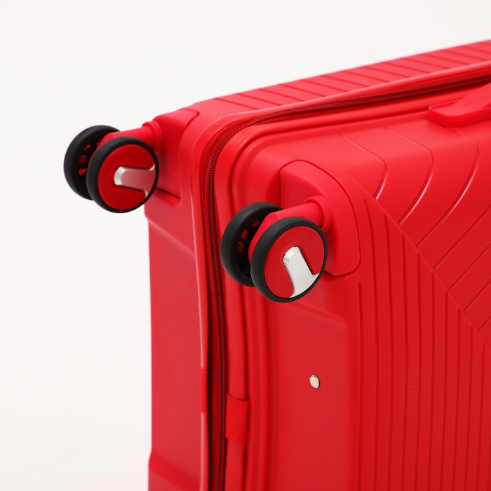 Чемодан средний 69 л (M), отдел на молнии, кодовый замок, 4 колеса, цвет красный Чемодан средний 69 л (M), отдел на молнии, кодовый замок, 4 колеса, цвет красный
