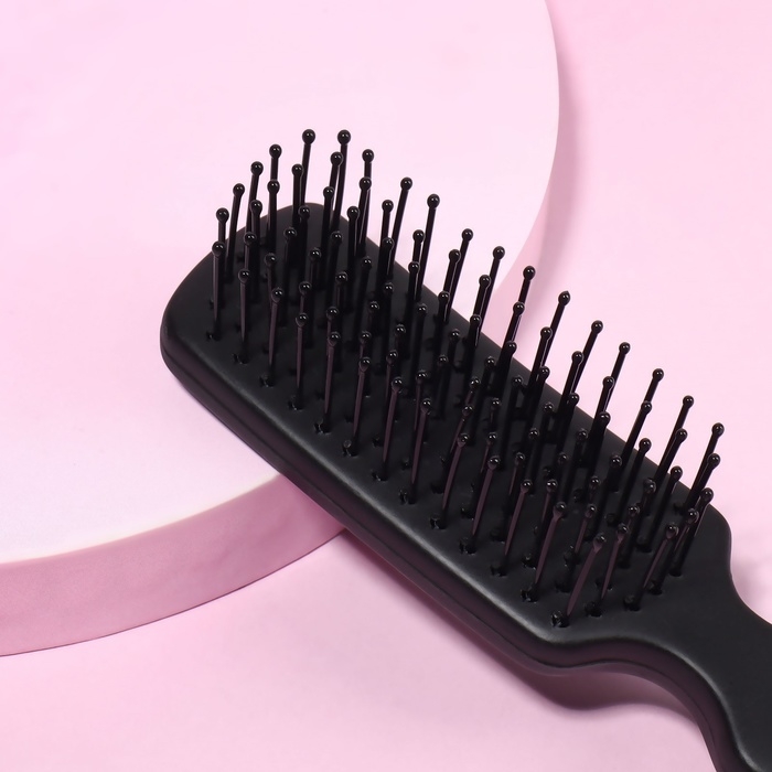 Расчёска - мини массажная, 3 &times; 13,8 см, цвет чёрный