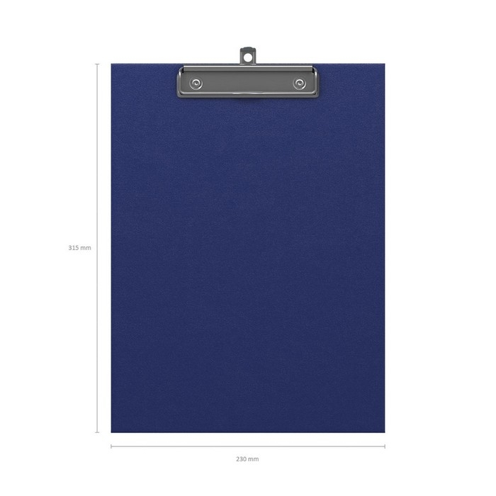 Планшет с зажимом А4, 2 мм, ErichKrause Standard, картон/бумвинил, синий (клипборд)