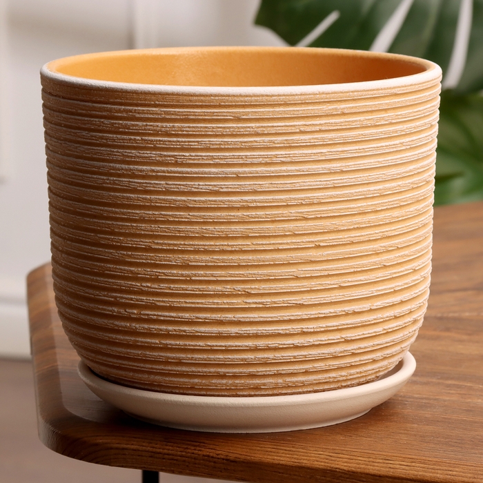 Горшок цветочный Лоза бежевый бук №3, 2,9 л, d - 18,6 см Горшок цветочный Лоза бежевый бук №3, 2,9 л, d - 18,6 см