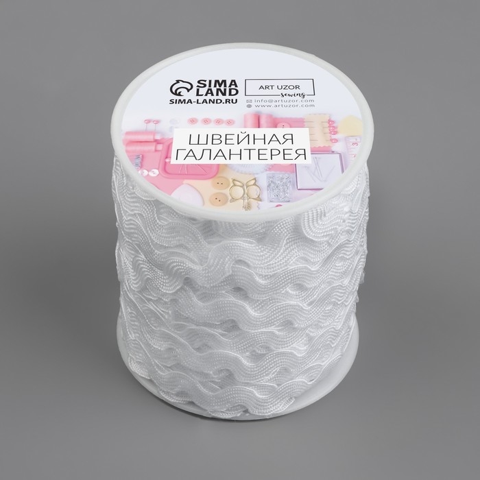 Тесьма отделочная «Вьюнчик», 5 мм, 27 ± 1 м, цвет белый Тесьма отделочная «Вьюнчик», 5 мм, 27 ± 1 м, цвет белый