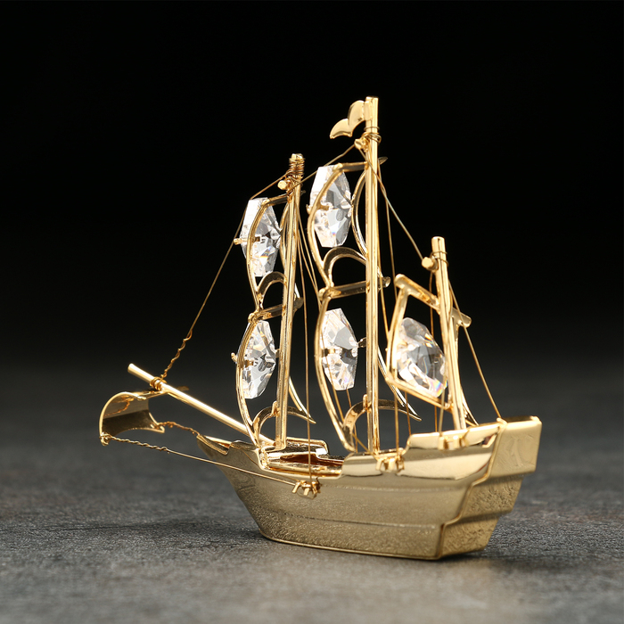 Сувенир «Корабль», 10×3×8 см, с кристаллами Сувенир «Корабль», 10×3×8 см, с кристаллами