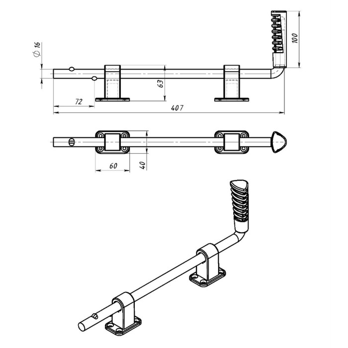 Задвижка дверная ЗД-16 цинк , 10 шт Задвижка дверная ЗД-16 цинк , 10 шт