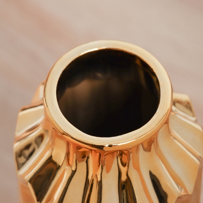 Ваза керамика настольная Ваза керамика настольная "Дарио" прямая, d-6см, 22х9 см, золото