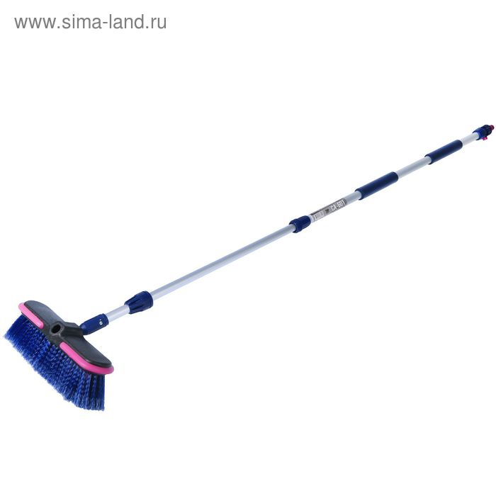 Щетка для мытья CA-601, телескопическая, 160 см, под шланг с краном регулировки подачи воды