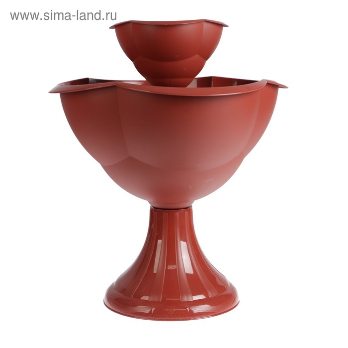 Клумба пластиковая, 2 яруса, d = 27–55 см, h = 60 см, коричневая, «Водопад» Клумба пластиковая, 2 яруса, d = 27–55 см, h = 60 см, коричневая, «Водопад»