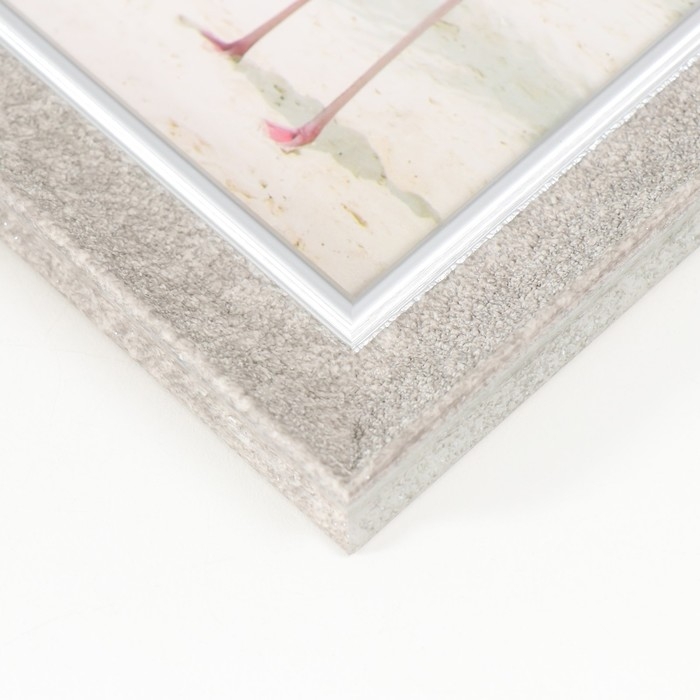 Фоторамка пластик 13х18 см Фоторамка пластик 13х18 см "Серая мраморная крошка" серебристая обводка 22х17 см