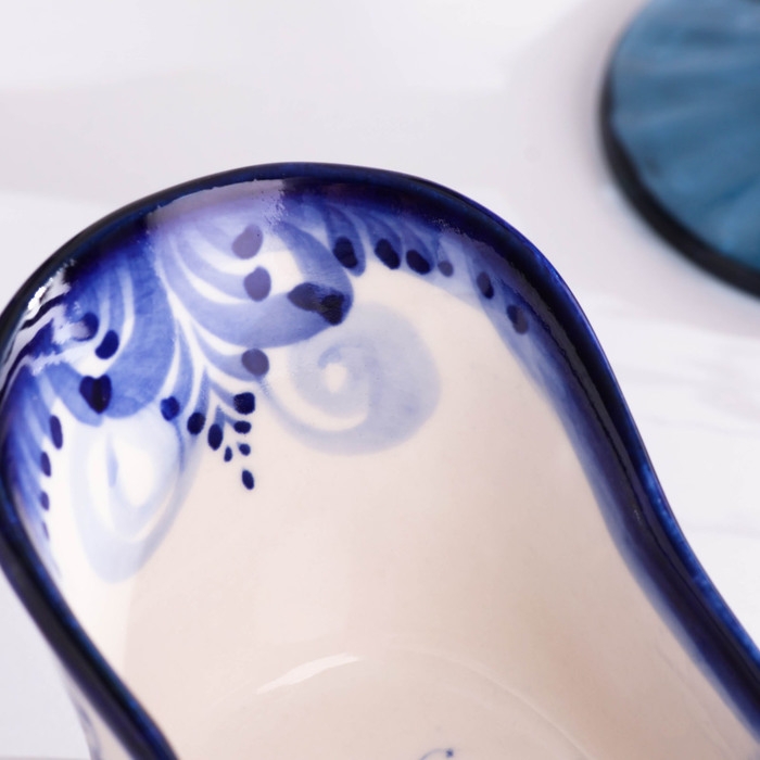 Подставка для губки  Подставка для губки "Ванночка", гжель, фарфор, 150 мл, 7х15 см