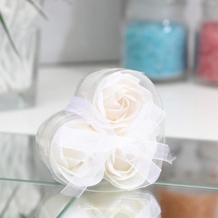 Мыльные розочки, белые, набор 3 шт. Мыльные розочки, белые, набор 3 шт.