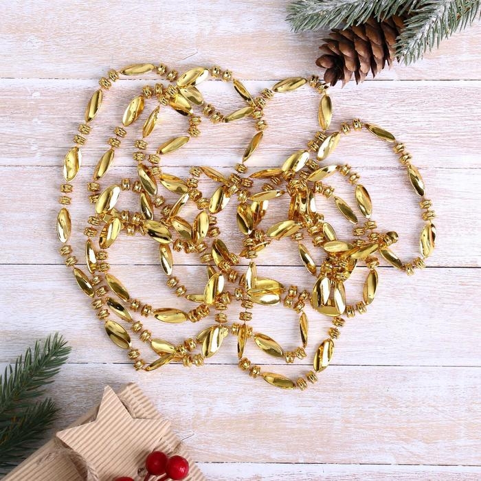 Бусы на ёлку 2,7 м Бусы на ёлку 2,7 м "Бочонки и волна" микс