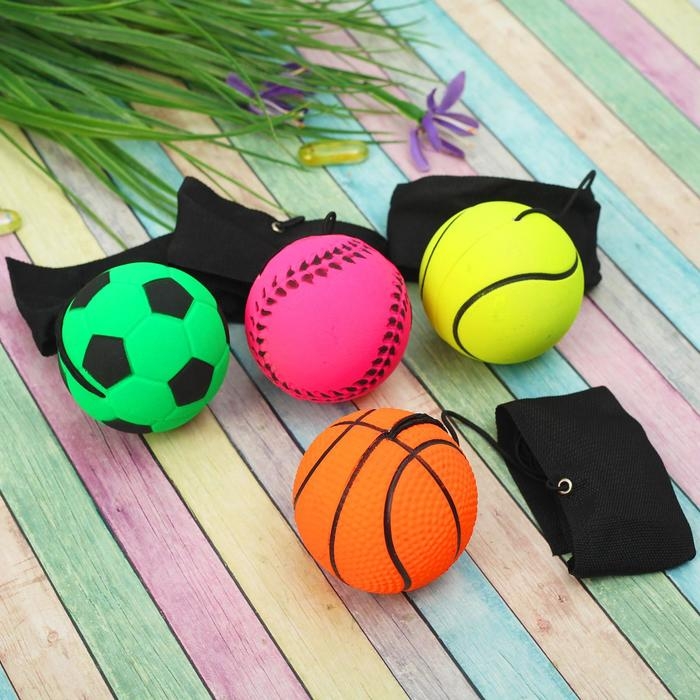 Мяч мягкий «Спортсмен», 6 см, на резинке Мяч мягкий «Спортсмен», 6 см, на резинке