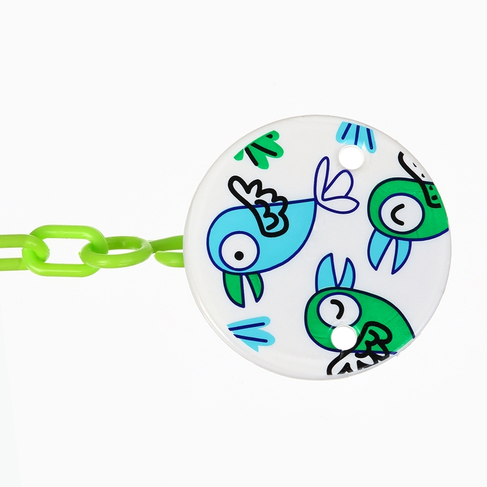 Набор: Соска - пустышка с держателем «Птички», ортодонтическая, +6 мес, цвет зеленый Набор: Соска - пустышка с держателем «Птички», ортодонтическая, +6 мес, цвет зеленый